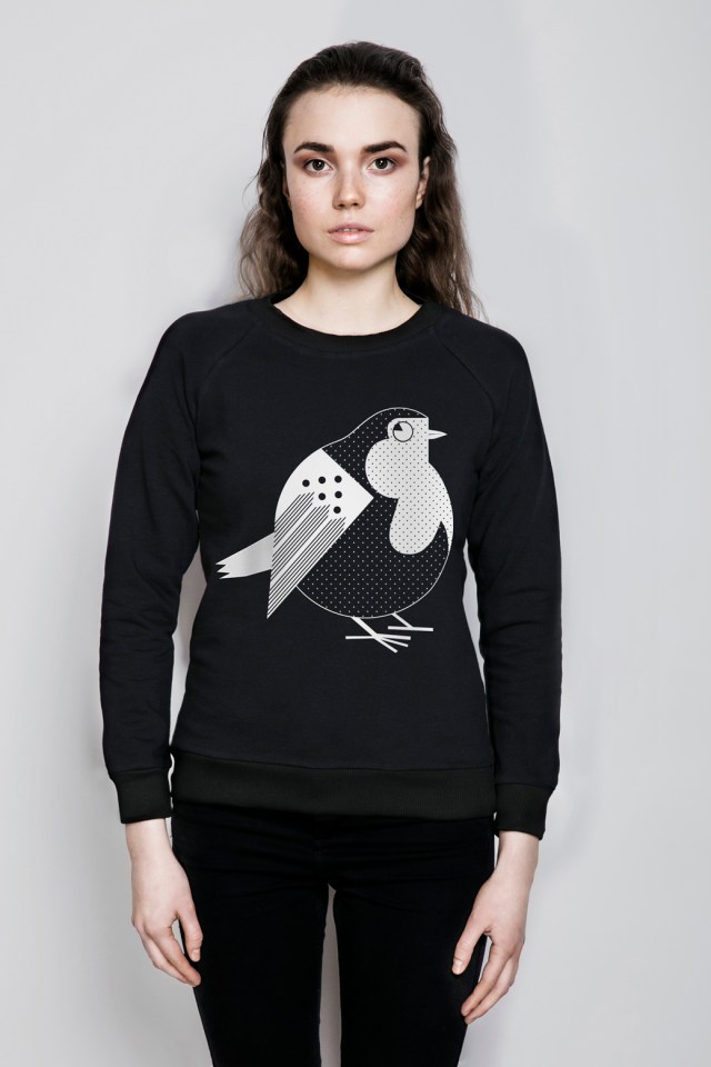 s WISŁAKI_bluza czarna reglan modelka rudzik