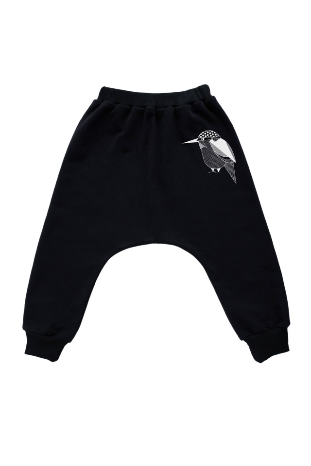 s WISŁAKI_Kids spodenki czarne zimorodek